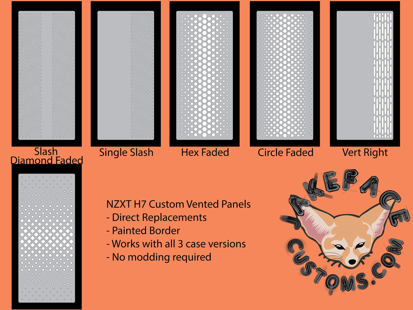 NZXT H7 Custom Vented Front Panel  Works with all models! - JakefaceCustoms